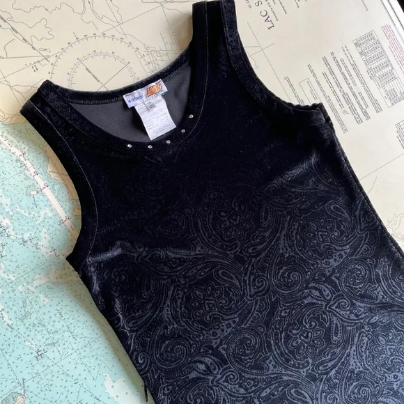 Vintage Y2K Black Velvet Le Chateau Jr. Dress - Picture 1 of 7